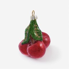 Игрушка ёлочная стеклянная "Вишня" GLT678