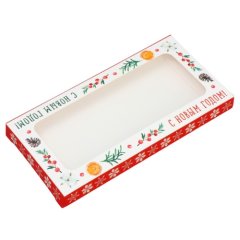 Коробка для шоколадной плитки "С Новым Годом" 17,3х8,8х1,5 см