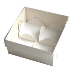 Коробка для 4 моти с окном Белая 12х12х5,5 см