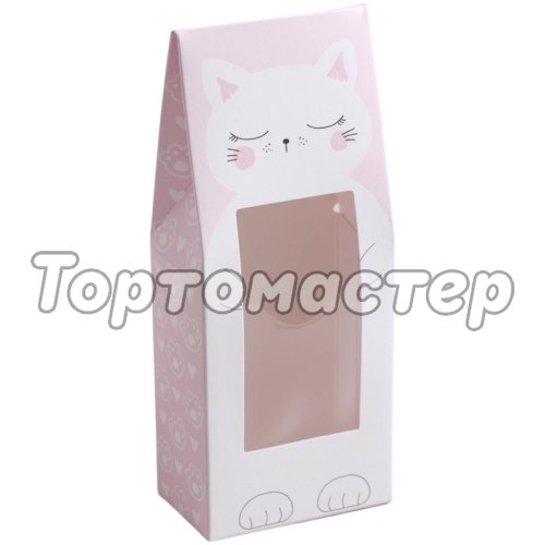 Коробка для сладостей с окошком "Котик" 6x14,5x3,5 см