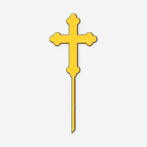 Топпер декоративный акриловый "Крест" Золото 10 см ТСК436