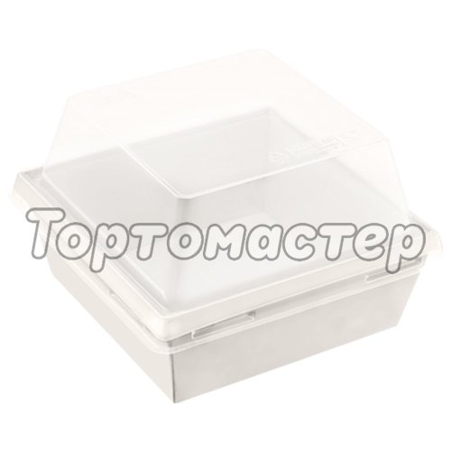 Упаковка для бенто-торта ForGenika 15х15х9,5 см дно 13,5х13,5 см Белая 1 шт SMART PACK 800 W