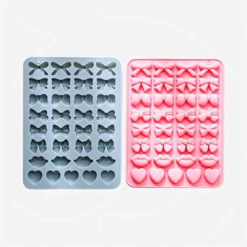 Форма силиконовая "Бантики, сердечки, губы" арт010017