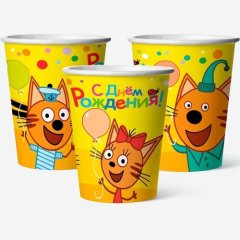 Стакан бумажный "Три кота" 250 мл 6014987, 139 ₽ Стакан бумажный "Три кота" 250 мл 6014987