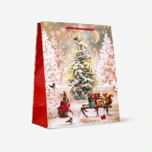 Пакет бумажный "Подготовка к Новому Году" 26х12х32 см 10911813 
