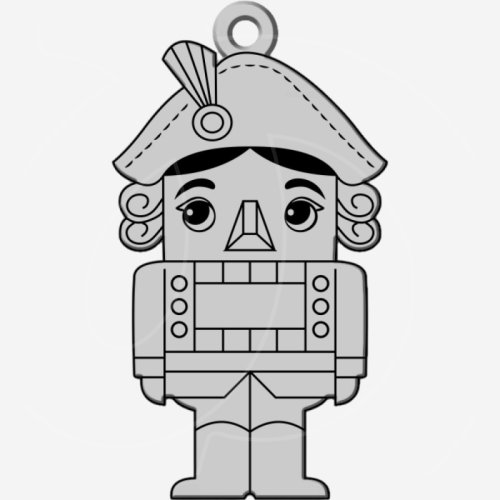 Топпер декоративный акриловый Бирка "Щелкунчик " Серебро 6х3 см ТСК393