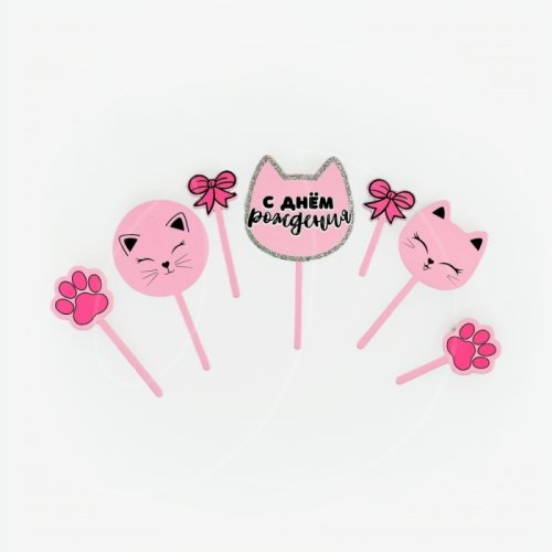 Топпер декоративный бумажный "Котик" 9770329