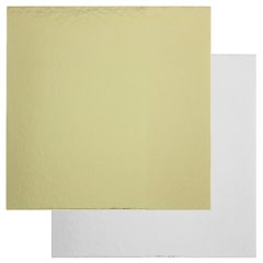 Подложка под десерт Квадрат Золото/Белый 1,5 мм 9 см 10 шт