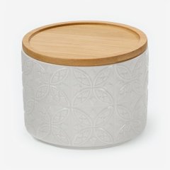 Банка фарфоровая с бамбуковой крышкой "Листья" 330 мл 5388025