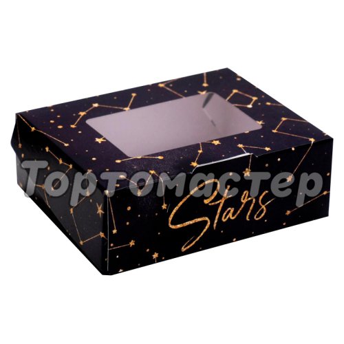 Коробка для сладостей с окошком "Stars" 10х8х3,5 см