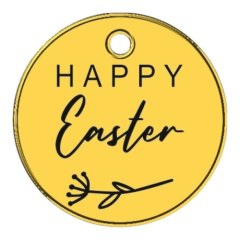 Набор топперов декоративных акриловых "Бирка Happy Easter" Золото 3,5 см 3 шт ТСК346