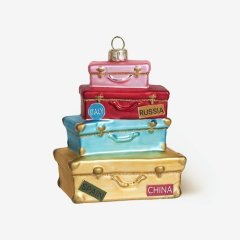 Игрушка ёлочная стеклянная "Багаж путешественницы" GLT1308