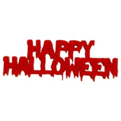 Топпер декоративный акриловый "Happy Halloween" красный 11х4 см Тск192