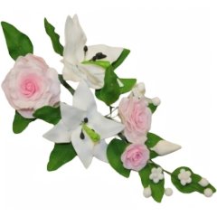 Украшение сахарное "Лилия с розой" 