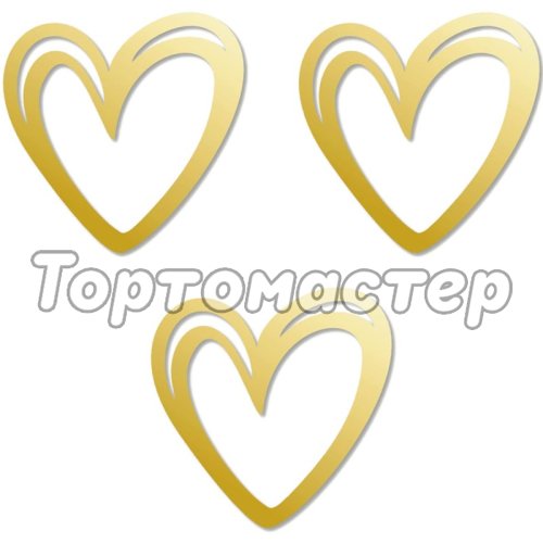 Набор топперов декоративных Сердечки 3,5 см 3 шт НМТ/3