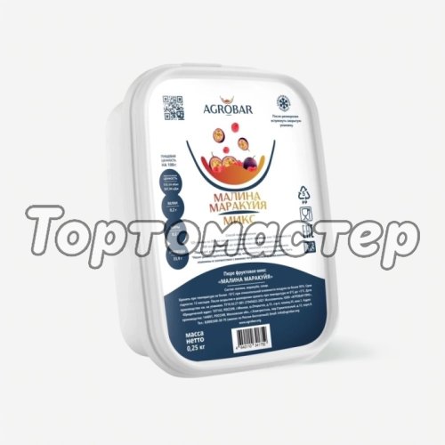 Пюре замороженное AGROBAR Малина-маракуйя микс 250 г 