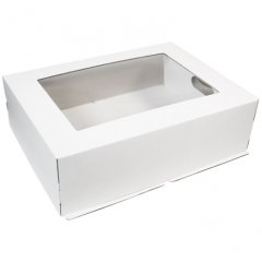 Коробка для торта с окном Белая 30х40х12 см 