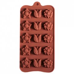 Форма силиконовая для шоколада Цветочки 15 шт 1687508
