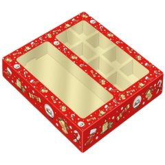 Коробка на 8 конфет и плитку шоколада с окошком "Сладкий подарок" КУ-616