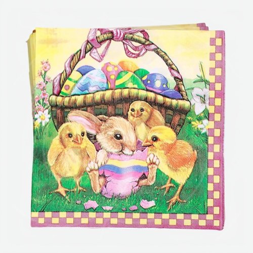 Салфетки бумажные "Пасхальная корзина" 33х33 см 20 шт 10066045