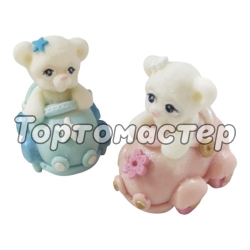 Фигурка из шоколадной глазури "Мишка на машинке" 