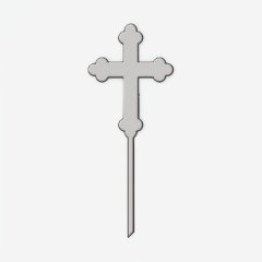 Топпер декоративный акриловый "Крест" Серебро 10 см ТСК437