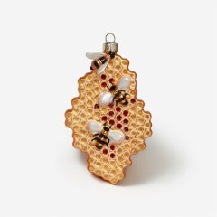 Игрушка ёлочная стеклянная "Медовые соты" GLT683