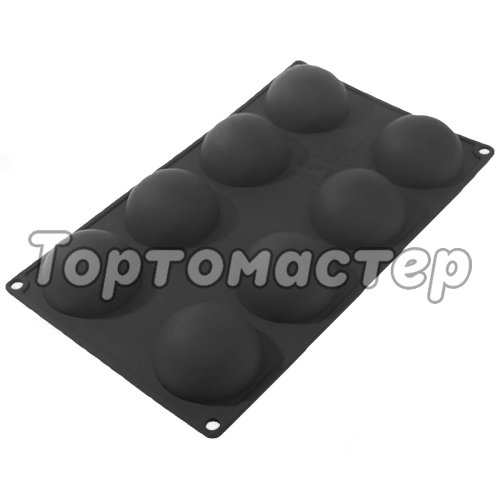 Форма силиконовая Silico Полусферы Чёрный 6 см 8 шт