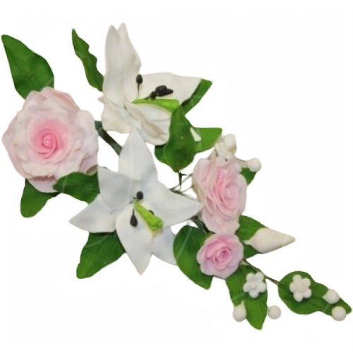 Украшение сахарное "Лилия с розой" 