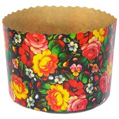 Форма для кулича "Роспись" D110 H85 1 шт P110/85 COL1R/(FLOWER), 28397