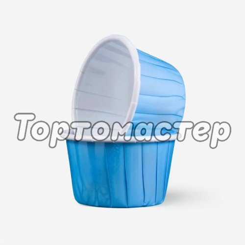 Капсула бумажная с подворотом Голубая D38 H30 25 шт 850075