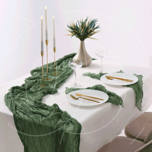 Дорожка на стол "Жатка зелёная" 90х300 см 10875217