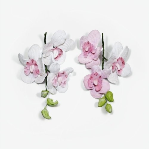 Фигурка из мастики "Орхидея бело-розовая" 