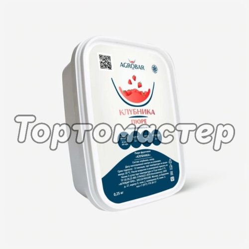 Пюре замороженное AGROBAR Клубника 250 г 