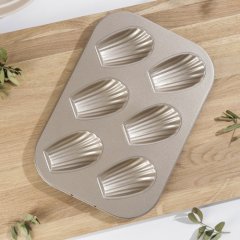 Форма металлическая для выпечки Мадлен 6 шт 9949456