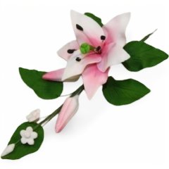 Украшение сахарное "Лилия бело-розовая" 