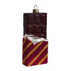 Игрушка ёлочная стеклянная "Плитка шоколада" GLT1117