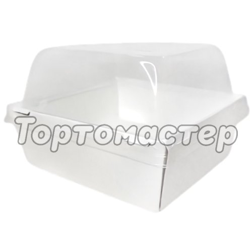 Упаковка для бенто-торта и моти Белая ForGenika 13х13х9,5 см дно 11х11 см