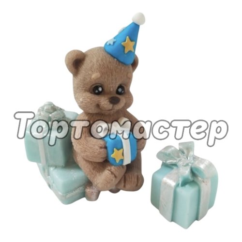 Фигурка из шоколадной глазури "Мишка с подарками" 