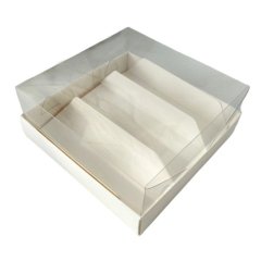 Коробка на 3 эклера Белая 13,5х13,5х6 см ТИ-084, ТИ-00084
