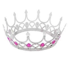 Топпер декоративный "Корона с камнями" Серебро/Фиолетовый 319559