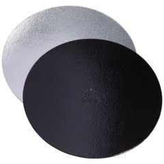 Подложка под торт Чёрный/Серебро ForGenika 1,5 мм 22 см ForG BASE 1,5 B/S D 220 S