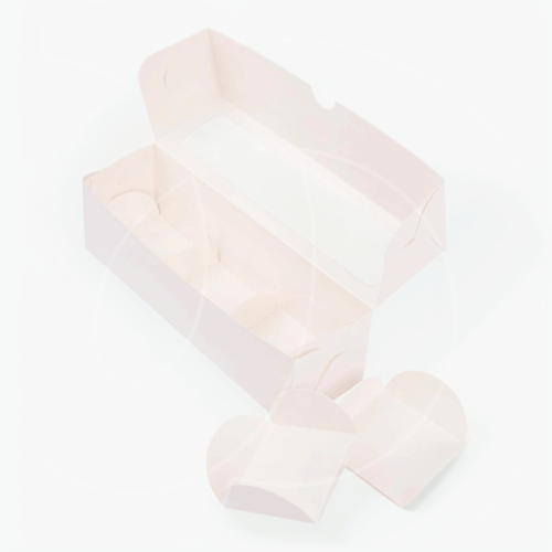 Коробка для 3 моти с пластиковым окном белая 19х5,5х5,5 см 293090