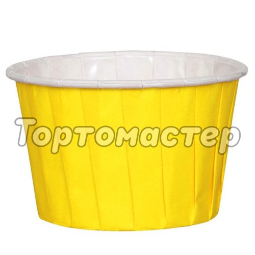 Капсула бумажная с подворотом Жёлтая (с ламинацией) ForGenika D50 H40 10 шт