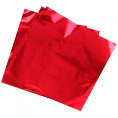Фольга для конфет обёрточная Красная 10х10 см 100 шт