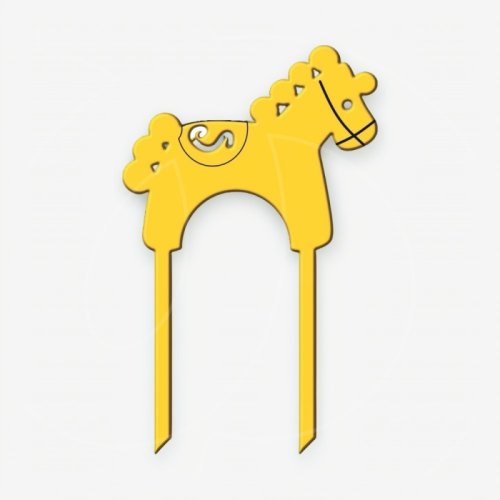 Топпер декоративный акриловый "Лошадка" Золото 6 см ТСК444