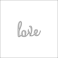 Топпер декоративный акриловый "Love Серебро" 4х3 см ТСК23
