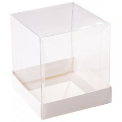 Коробка прозрачная с белым дном 18х18х16 см 5 шт КУ-00695