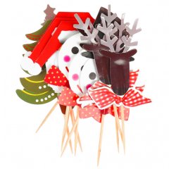 Набор топперов декоративных бумажных "Новогоднее ассорти" 12 шт 3526981, 149 ₽ Набор топперов декоративных бумажных "Новогоднее ассорти" 12 шт 3526981