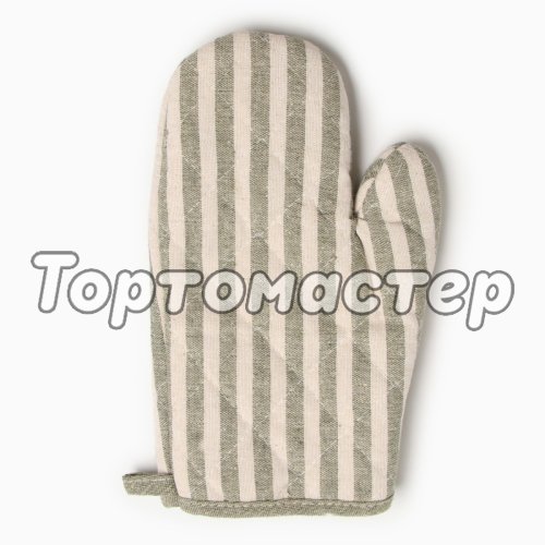 Варежка-прихватка кухонная "Полосочки зелёные" 10103135